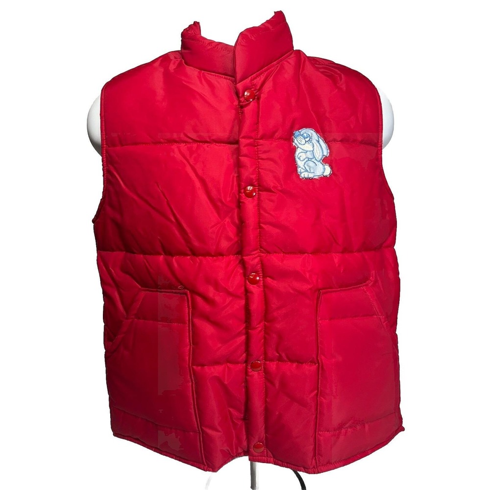 Holloway Vintage 90s‎ Nylon Puffer Vest Size Medium  Embroidered Bunny Logo